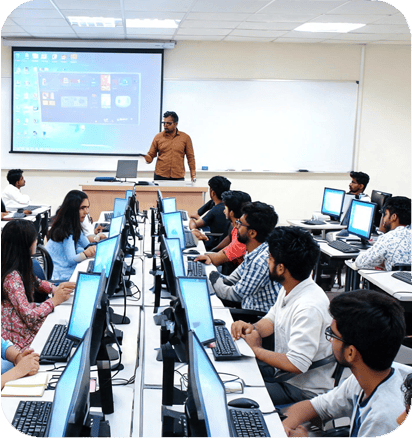 Students attending coding class at Jason School